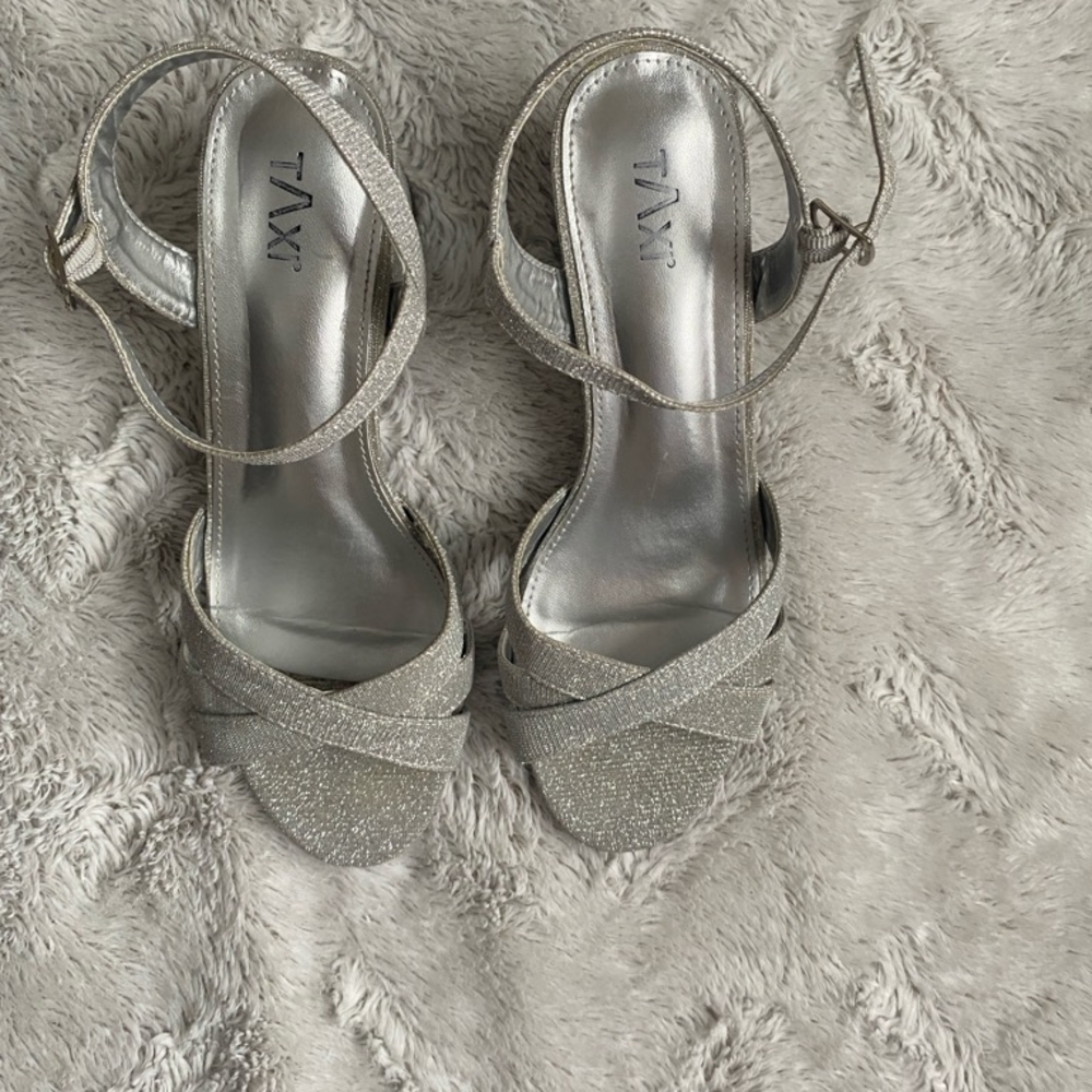 TAXI Silver Glitter/Shimmery Heels